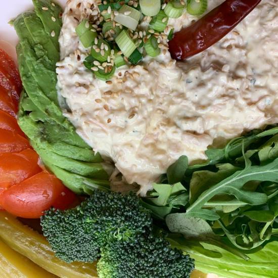 Order Chicken Salad Platter with Avocado and Candied Pecans  ( 4 Net Carbs)   GF food online from Ketoeat store, Dallas on bringmethat.com