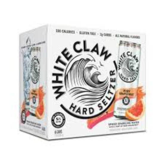 Order WHITE CLAW RUBY GRAPEFRUIT 6PK CAN food online from Duke Liquor & Jr. Market store, Los Angeles on bringmethat.com