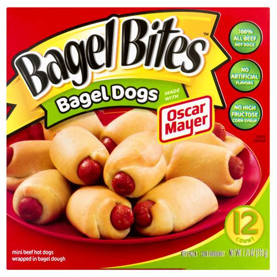 Order Bagel Bites Frozen Bagel Hot Dogs 12ct 7.75oz food online from Everyday Needs by Gopuff store, St. Petersburg on bringmethat.com