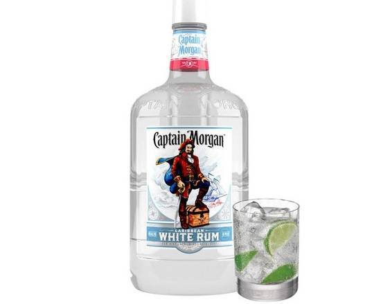 Order Captain Morgan White, 1.75L rum (35.0% ABV) food online from Xtra Liquors & Wines store, WEST MIAMI on bringmethat.com