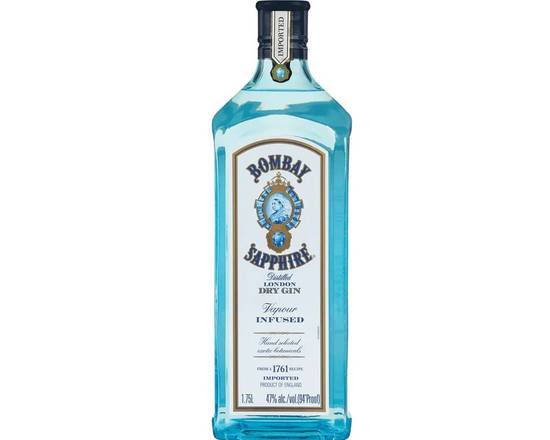Order Bombay Sapphire, 1.75L gin (47.0% ABV) food online from Xtra Liquors & Wines store, WEST MIAMI on bringmethat.com
