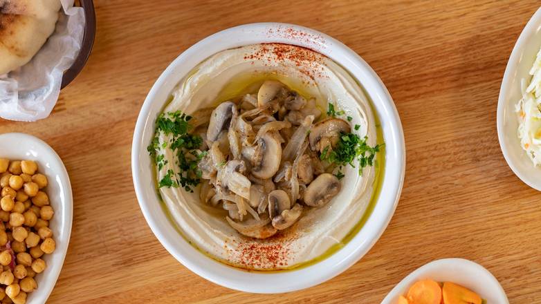 Order Hummus Mushrooms food online from Pita Hut store, Miami Beach on bringmethat.com
