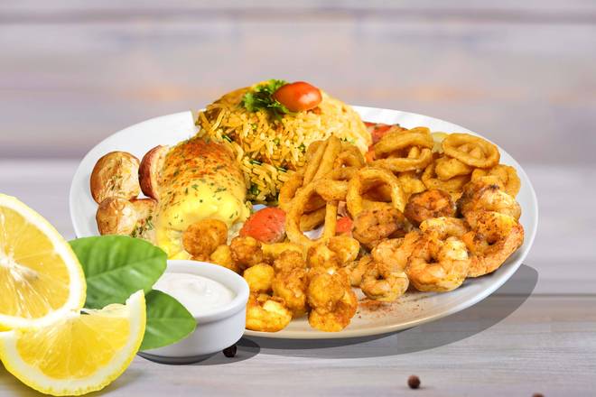 Order Sam's Seafood Platter food online from Sam Gyro & Seafood store, Saint Petersburg on bringmethat.com