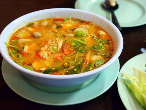 Order (SPICY) Tom Yum Creamy Noodle food online from Zabb Thai Kitchen store, Clarkstown on bringmethat.com