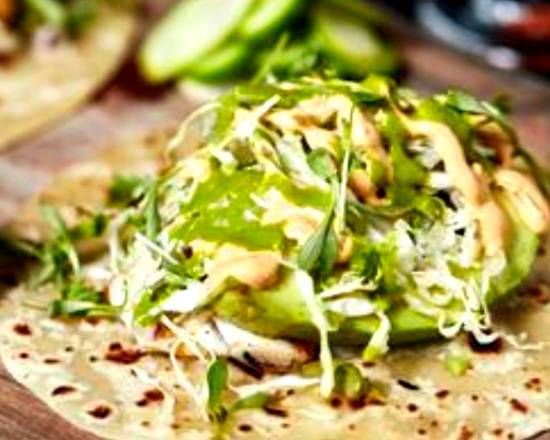 Order Grilled Santa Barbara Rockfish Tacos food online from The Rose Venice store, Los Angeles on bringmethat.com