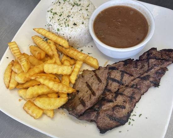 Order Grilled steak - Carne Asada with 3 sides + 1 Coca Cola Gratis food online from Medellin Restaurant store, Coconut Creek on bringmethat.com