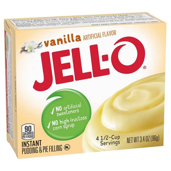 Order Jello Vanilla Flavored Instant Pudding & Pie Filling 3.4oz food online from Everyday Needs by Gopuff store, St. Petersburg on bringmethat.com