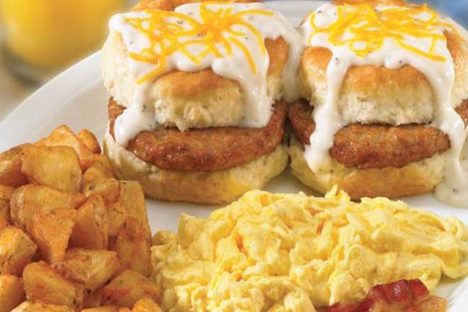 Order Country Sausage Biscuit Breakfast food online from Bakery By Perkins store, Cape Coral on bringmethat.com