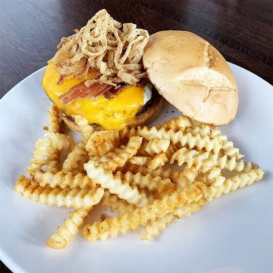 Order Bleu Peppercorn Burger food online from Granite City store, Kansas City on bringmethat.com