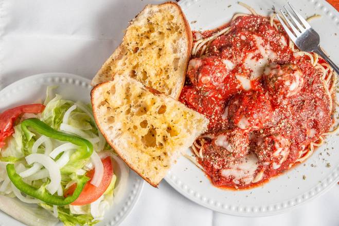 Order Spaghetti with Meatballs food online from King's Pizza store, Daytona Beach on bringmethat.com