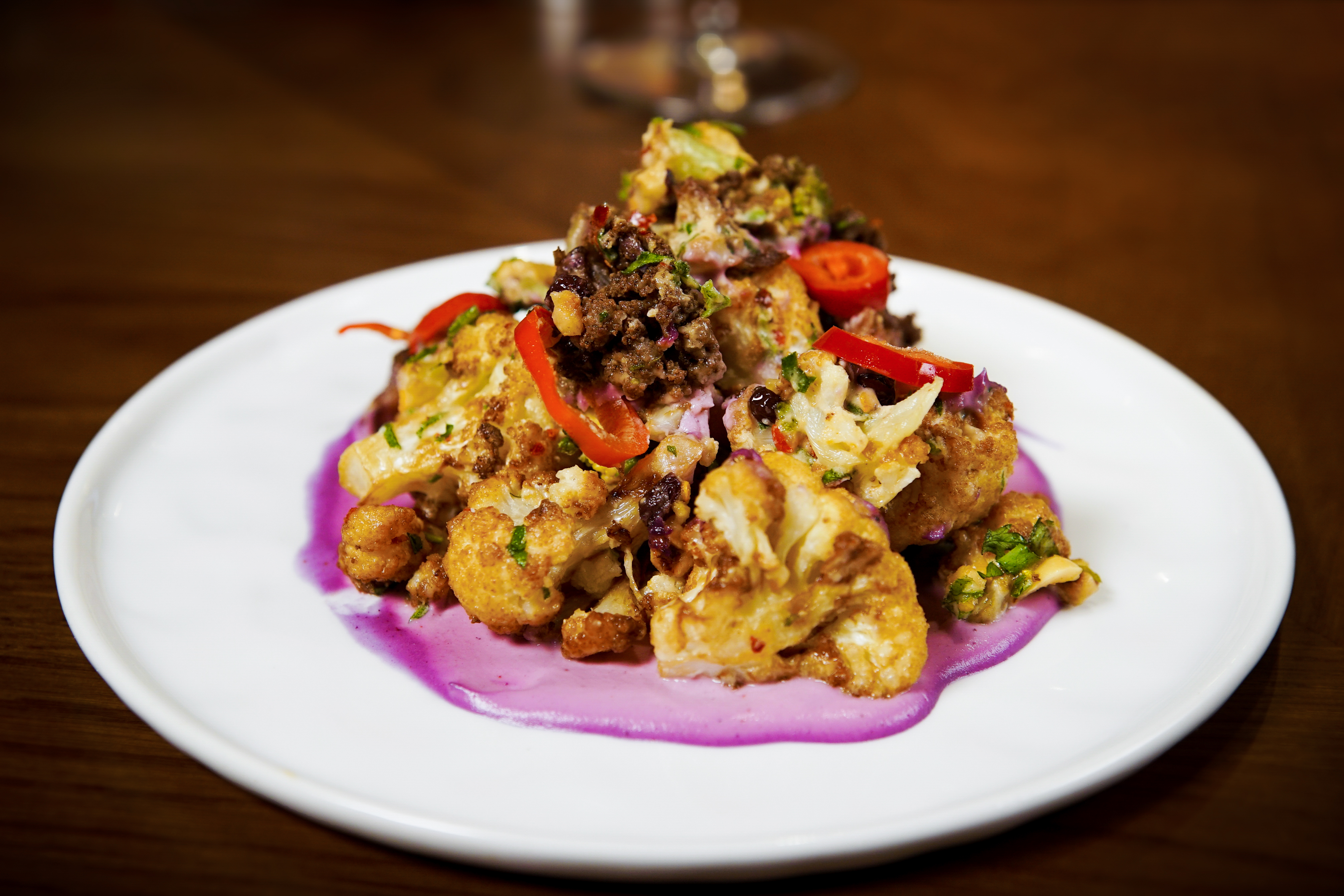 Order Roasted Tricolor Cauliflower food online from Orange Hill Restaurant store, Orange on bringmethat.com