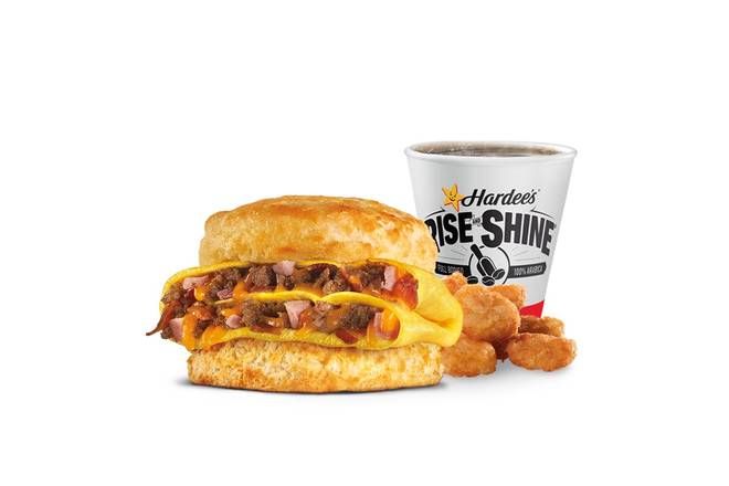 Order Loaded Omelet Biscuit Combo food online from Hardee's 1209 store, Rocky Mount on bringmethat.com