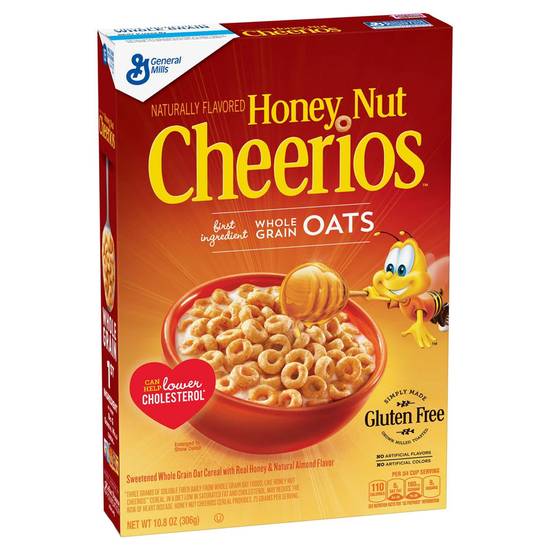 Order General Mills Gluten Free Honey Nut Cheerios Cereal 10.8oz food online from Everyday Needs by Gopuff store, St. Petersburg on bringmethat.com