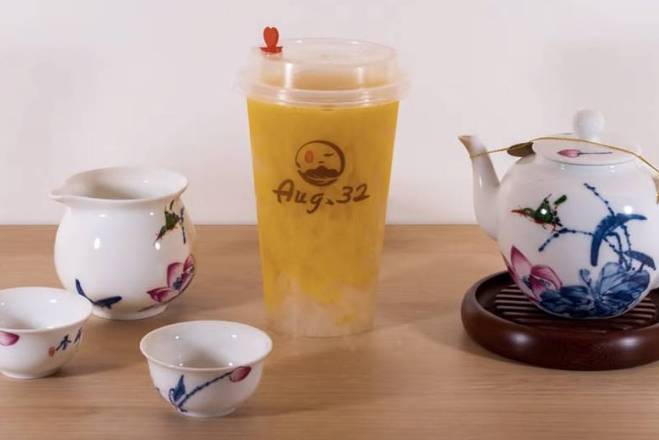 Order Mango Green Tea Smoothie food online from August 32 Tea store, Greenbelt on bringmethat.com