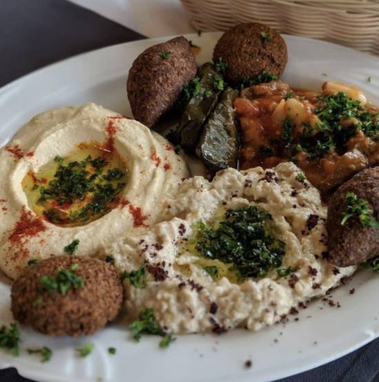 Order Aladdin Mixed Appetizers food online from Aladdin Mediterranean Restaurant store, MIAMI on bringmethat.com