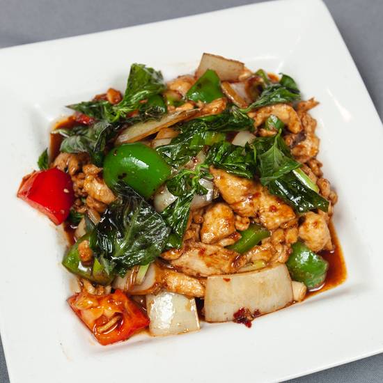 Order Thai Basil Chicken food online from Grand House Asian Bistro store, Oklahoma City on bringmethat.com
