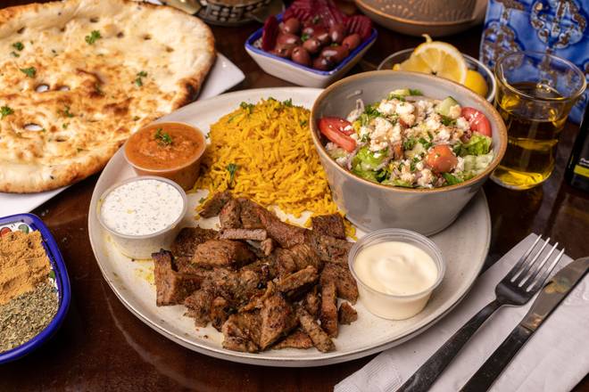 Order Gyro Plate Dinner food online from Kabob Xpress store, Evansville on bringmethat.com