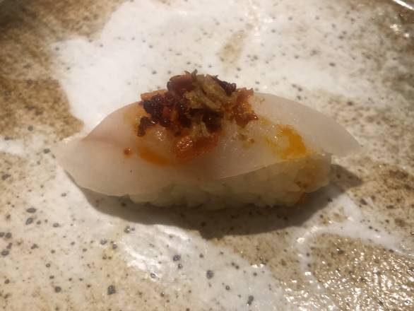 Order Fluke Garlic Sushi food online from Sushi Island store, Queens on bringmethat.com