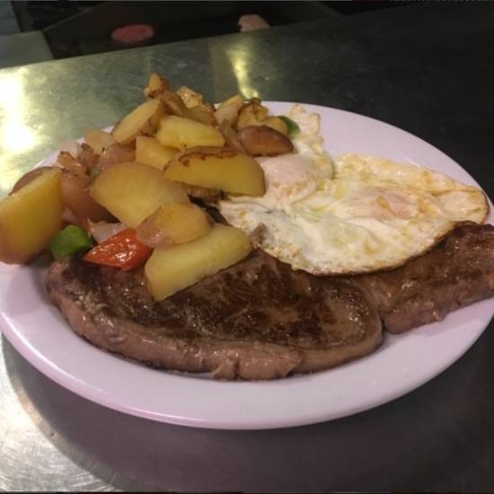 Order Steak & Eggs Combo food online from Vivian Millennium Cafe store, Studio City on bringmethat.com