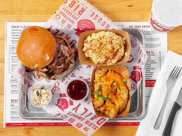 Order Pork Sandwich Combo food online from Sassy's BBQ & Grille store, Fayetteville on bringmethat.com