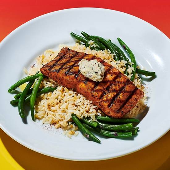 Order Grilled Atlantic Salmon food online from Dave & Buster's store, Orlando on bringmethat.com