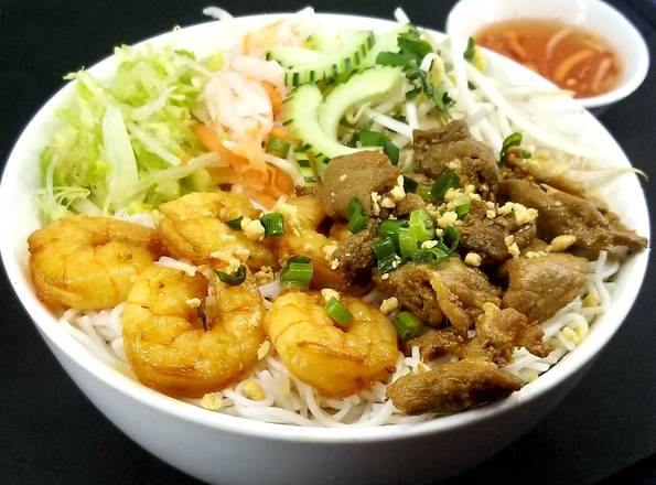 Order B7. Grilled Shrimp & Grilled Pork Vermicelli food online from Saigon Noodle & Grill store, Orlando on bringmethat.com