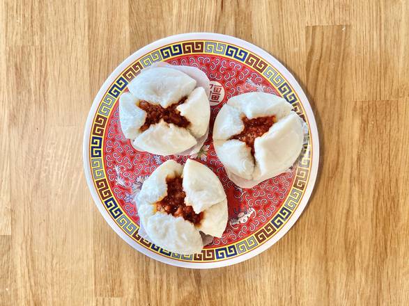 Order Steamed BBQ Pork Buns (Cha Siu Bao) (3 pcs) food online from gk mongolian bbq store, Lodi on bringmethat.com