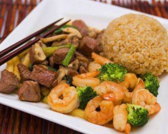 Order Hibachi Steak & Shrimp with Fried Rice food online from Wow Wings & Hibachi store, Spartanburg on bringmethat.com