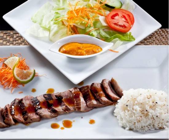 Order #4 Steak Teriyaki, Chicken Teriyaki, Stir-fried Vegetables, and Rice food online from Akashi Japanese Restaurant store, Miami on bringmethat.com