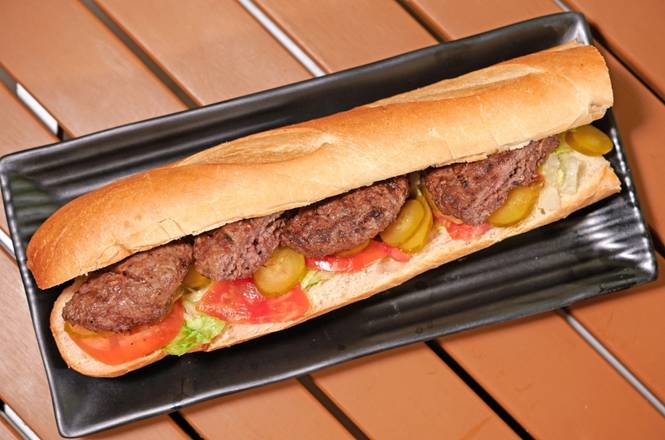 Order The Holy Burger Baguette food online from Holy Schnitzel store, Aventura on bringmethat.com