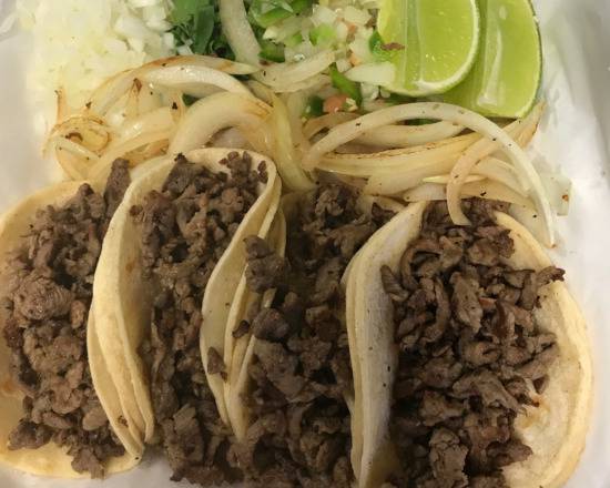 Order Asada Mini Tacos Plate food online from Tacos Ricos store, San Antonio on bringmethat.com