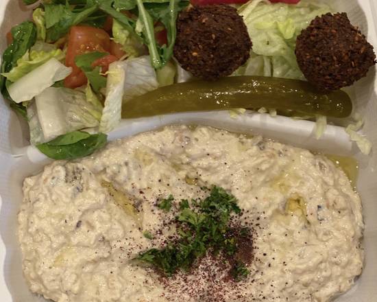 Order Baba Ghanoush Plate food online from Mediterranean Wraps store, Palo Alto on bringmethat.com