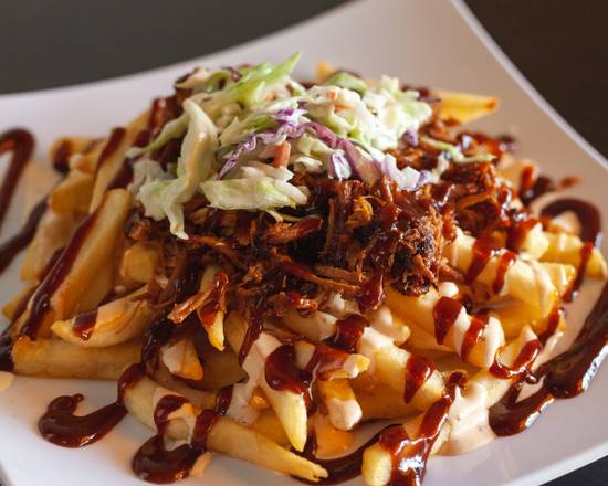 Order Pulled-Pork Fries food online from Wings Empire store, San Diego on bringmethat.com