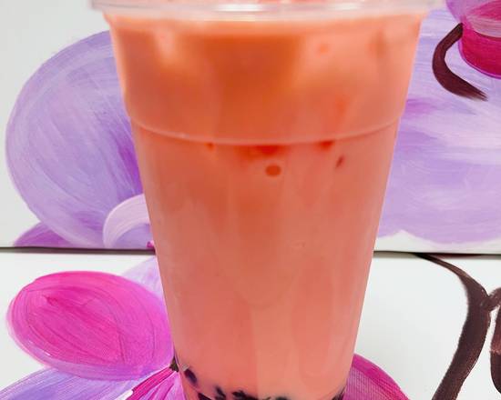 Order Strawberry Milk Tea  food online from Pho Binh Minh store, Maple Valley on bringmethat.com