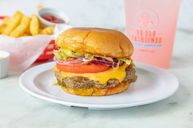 Order #4 Cheeseburger food online from Ye Ole Fashioned Ice Cream and Sandwich Cafe store, Summerville on bringmethat.com