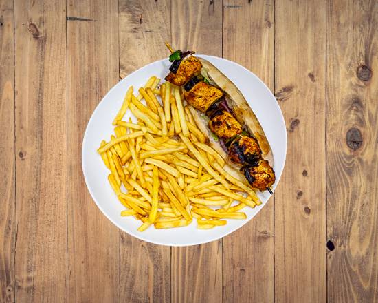 Menu sandwich brochette de poulet