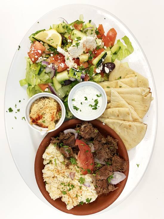 Order Roasted Lamb food online from Santorini Gyros Greek Restaurant store, Cathedral City on bringmethat.com
