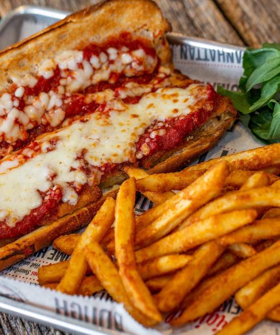 Order Chicken Parmigiana Sub food online from Manhattan Pizza store, Fairfax on bringmethat.com