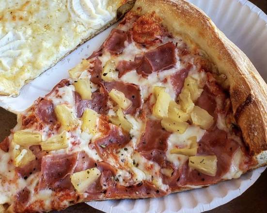 Order The Hawaiian Luau Slice food online from Biggie's Pizza store, Jacksonville Beach on bringmethat.com