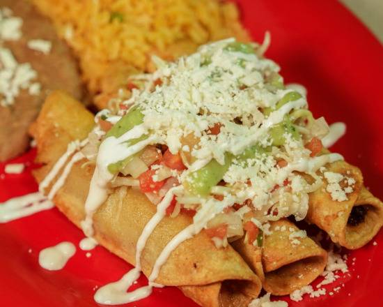 Order Flautas Plate food online from La Paloma Taqueria store, Dallas on bringmethat.com