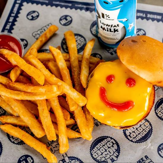 Order Kid Cheeseburger Meal food online from Hoss Loaded Burgers store, Nolensville on bringmethat.com