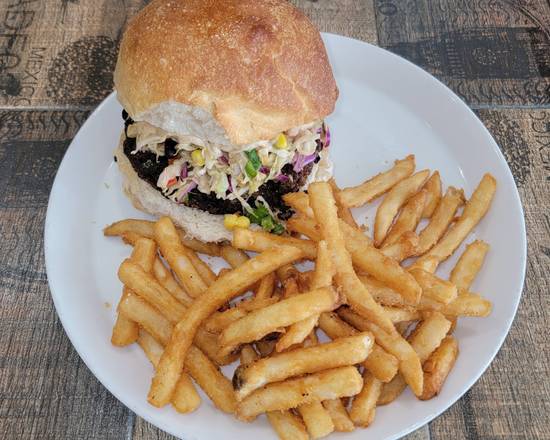 Order Vegan Black Bean Burger food online from Pizzanada store, Bloomfield on bringmethat.com