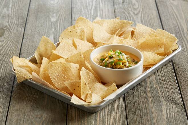 Order Sriracha Queso Dip With Seared Hatch Chiles food online from Bj Restaurant & Brewhouse store, San Diego on bringmethat.com