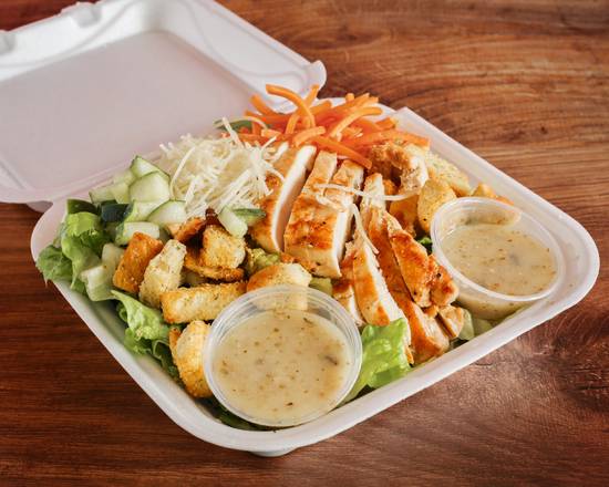 Order Grilled Chicken Caesar food online from D & K Gourmet Salads store, Gary on bringmethat.com