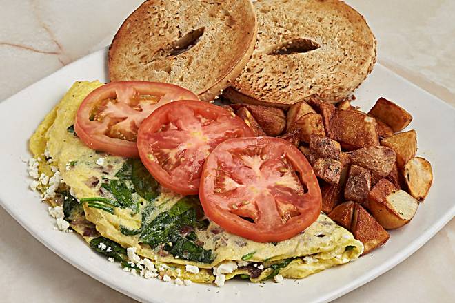 Order Baby Spinach, Feta & Cremini Mushroom Omelette food online from Silver Diner store, Falls Church on bringmethat.com