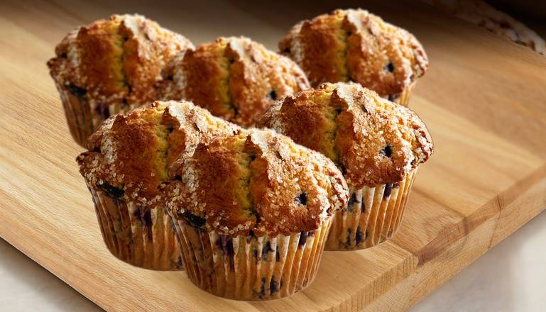 Order Half Dozen Blueberry Mammoth Muffins® food online from Bakery by Perkins store, Roseville on bringmethat.com