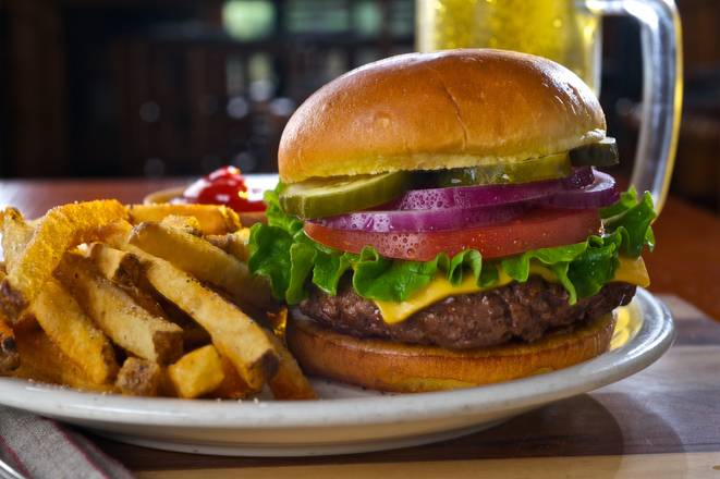 Order American Cheese Burger food online from Rafferty's Restaurant & Bar store, Cordova on bringmethat.com