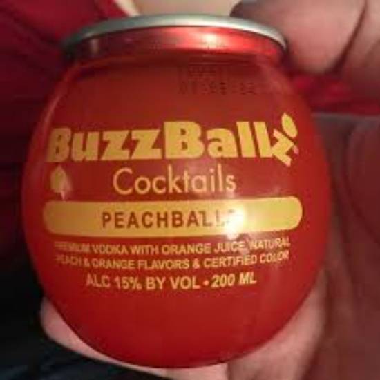 Order BUZZ BALLS PEACH 200ML 15% ABV  food online from Princess Liquors store, Port Saint Lucie on bringmethat.com