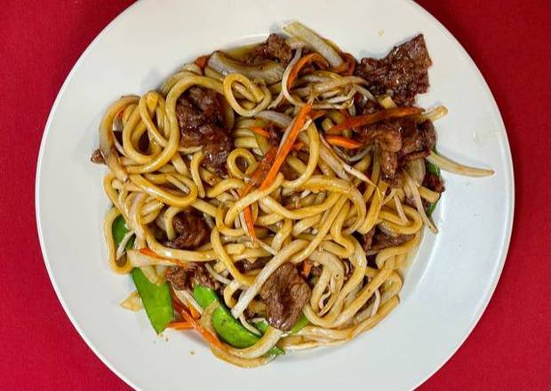 Order Stir Fried Udon Noodles food online from Mulan Asian Bistro - Houston Levee store, Germantown on bringmethat.com