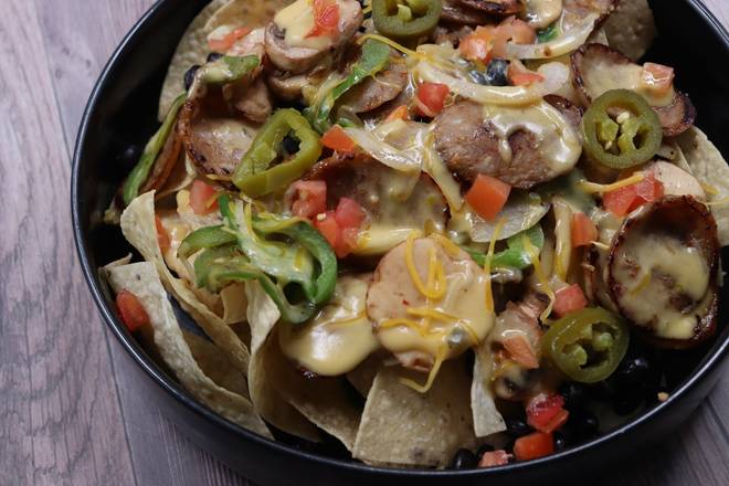 Order SPICY SAUSAGE NACHO food online from Pepperjax Grill store, Cedar Falls on bringmethat.com